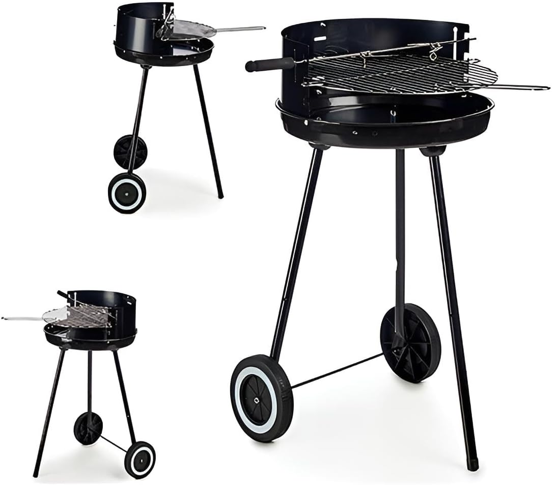 Holzkohlegrill Edelstahl mit Rollen | Mini-Grill klein & günstig für wenig Platz