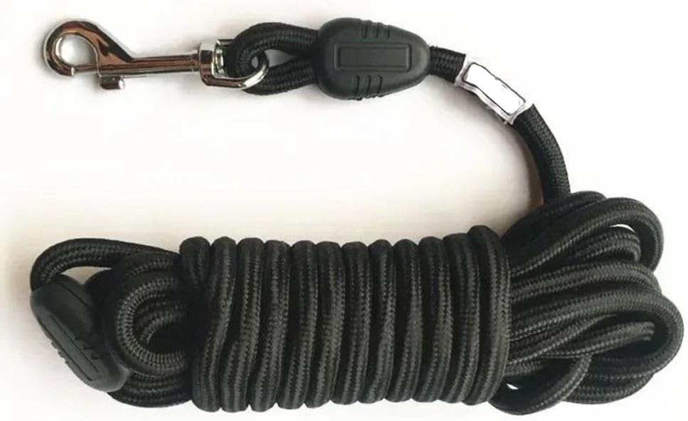 Premium Hundeleine 5m & 10m für große Hunde sowie mittelgroße Hunde | Extra Starkes Material mit Karabiner | 5 Meter & 10 Meter Leine (Schwarz, 10 Meter)