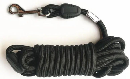 Premium Hundeleine 5m & 10m für große Hunde sowie mittelgroße Hunde | Extra Starkes Material mit Karabiner | 5 Meter & 10 Meter Leine (Schwarz, 5 Meter)