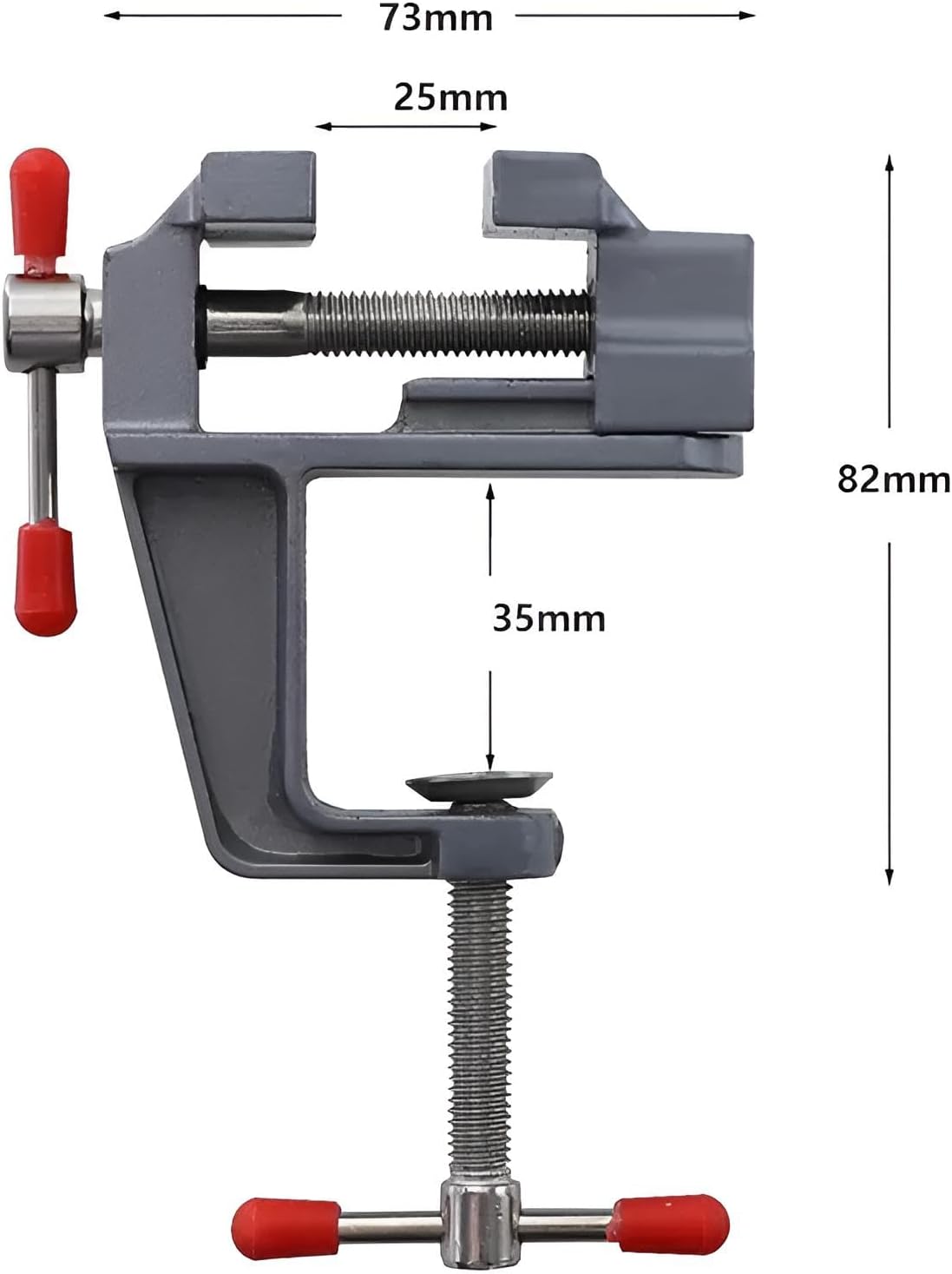 Mini Schraubstock 35 mm aus Aluminium mit Tischklemme | Schraubzwinge klein für Modellbau & mehr | Klemmbarer Tischschraubstock