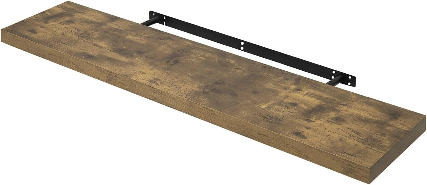 Bücherregal Wand hängend aus Holz | Schweberegal 40 cm, 80 cm, 120 cm breit | Kleines & großes Regal für Bücher (40 cm breit)