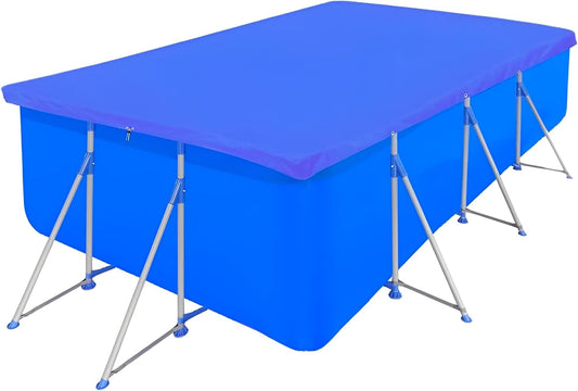 Poolabdeckung Winter rechteckig 4x2 | Abdeckplane 400x207 cm aus PE in Blau | Poolplane Winterfest | Winterabdeckung eckig