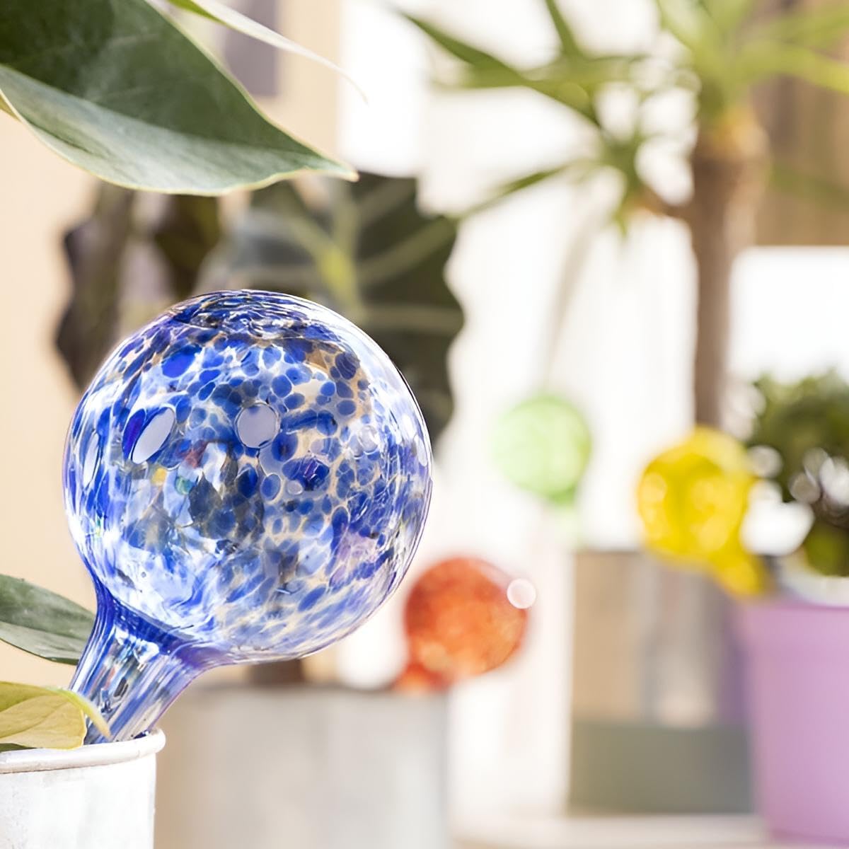 Bewässerungskugeln Glas 8 Stück im Set | Bewässerungs-Ballons klein innen, Wasserspender Pflanzen Balkon | Smartes Bewässerungssystem Indoor Topfpflanzen 4X 100 ml