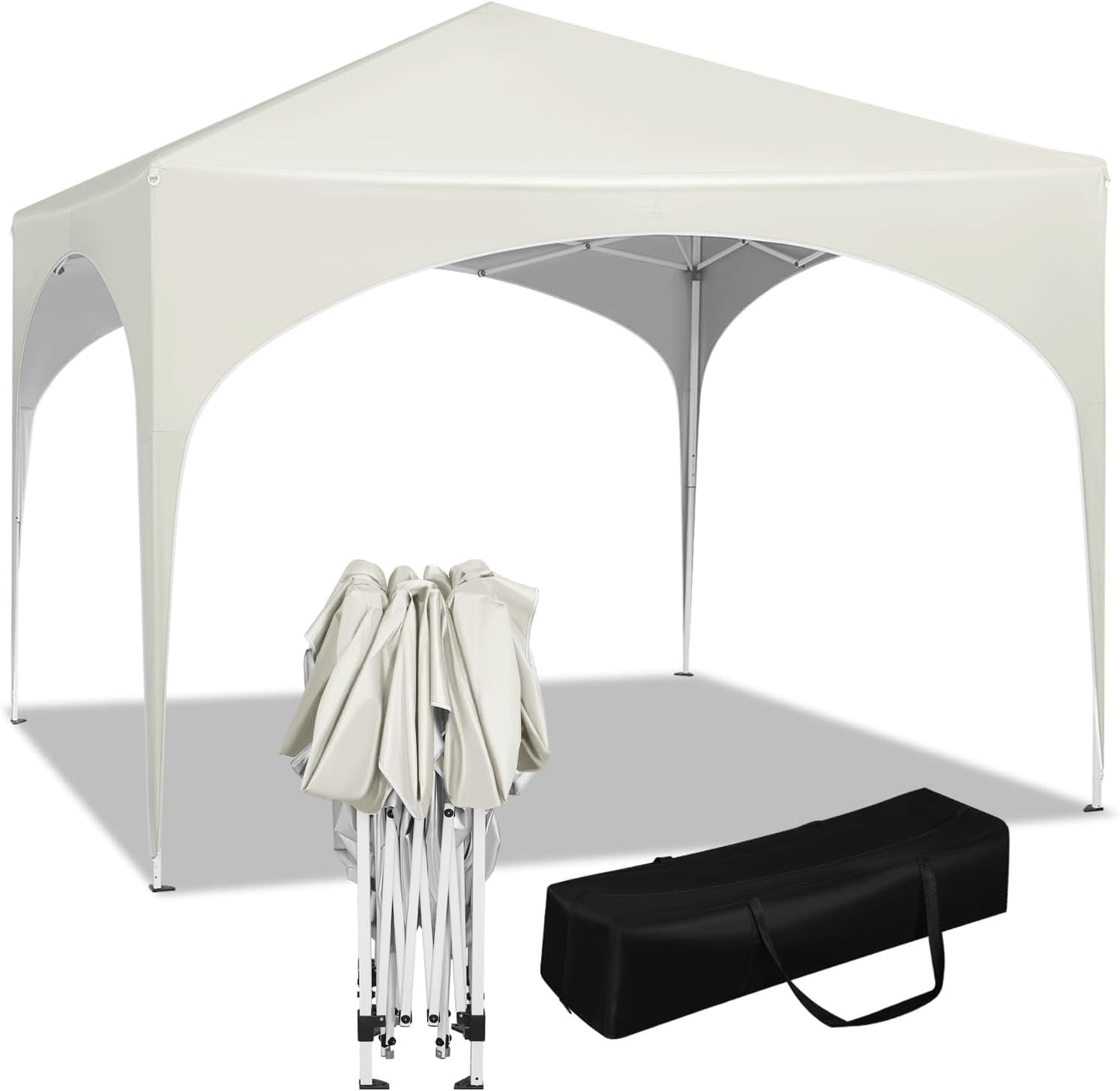 Pavillion klappbar 3x3m / Grau, Beige, Grün (Beige)