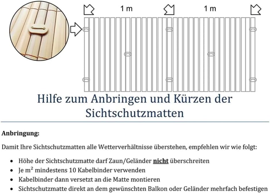 Sichtschutz Balkon ohne Bohren 120 cm hoch | Terrasse & Zaun | Balkonverkleidung wetterfest aus PVC-Kunststoff (300x120 cm)