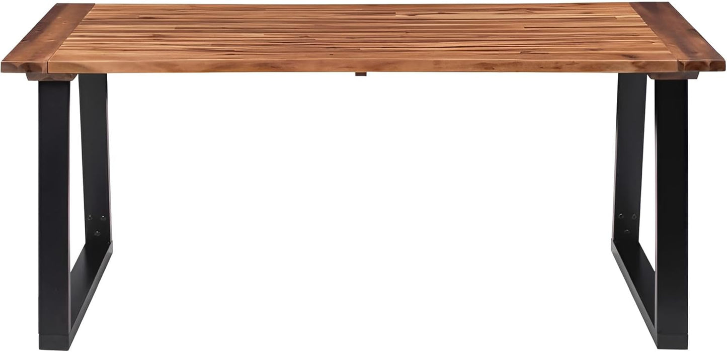 Esstisch Massivholz dunkel 180x90 cm beschichtet | Robustes, pflegeleichtes, Zeitloses Design | Esszimmertisch Holz, Massivholzisch Dunkelbraun, Tisch für Esszimmer