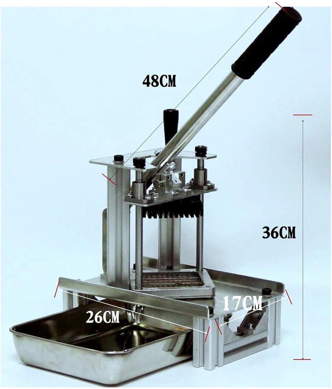 Profi Pommesschneider Edelstahl Gastro 100 kg/Stunde | Kartoffelschneider Maschine 7, 10 & 14 mm Klingen | Multi-Gemüseschneider