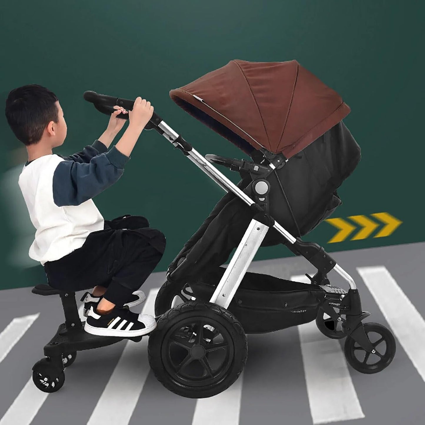 Zusatzsitz für Kinderwagen | Buggy Board für alle Kinderwägen 2. Kind | Kiddy Board Mitfahrgelegenheit Sitzbrett Kind