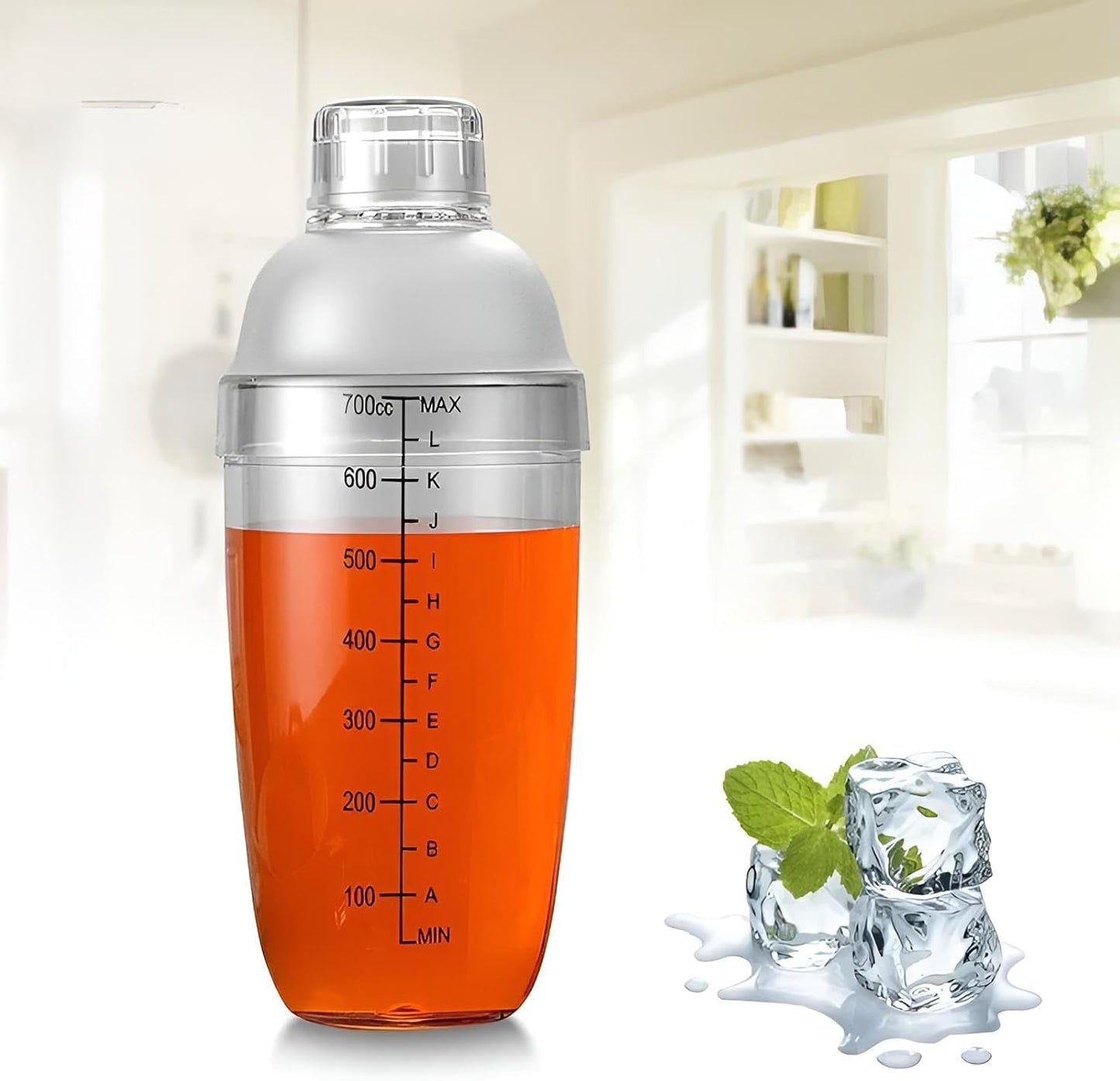 Premium Dressingshaker groß 500/700 ml | Salatsaucen Shaker Kunststoff | Salat Shaker für Dressing | Mixbecher Schüttelbecher Protein & mehr (530 ml)