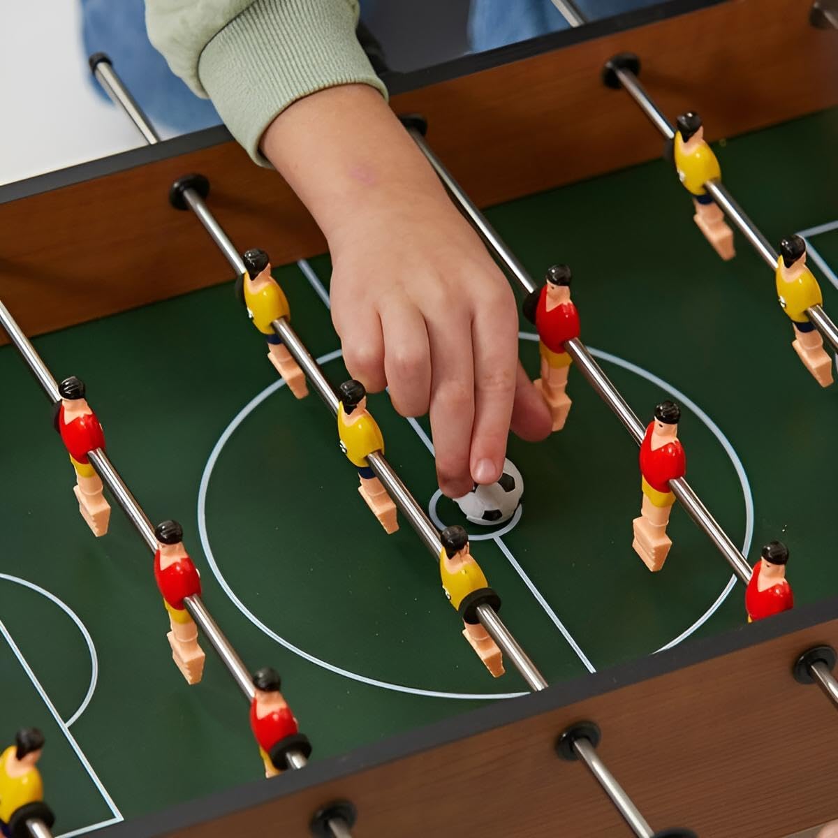 Mini Tischkicker Kinder | Kickertisch tragbar & mobil ab 6 Jahren | Tischfußball 60 cm lang | Fußballtisch