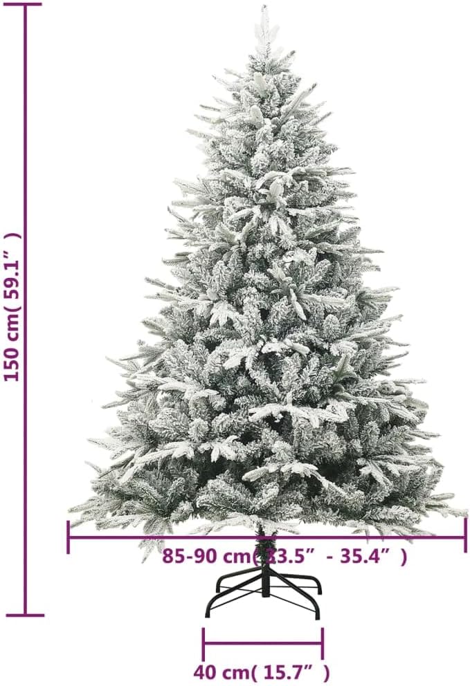 Premium Weihnachtsbaum künstlich 150 cm beschneit | Mit Schnee-Dekor wie echt | Künstlicher Tannenbaum Christbaum schneebedeckt