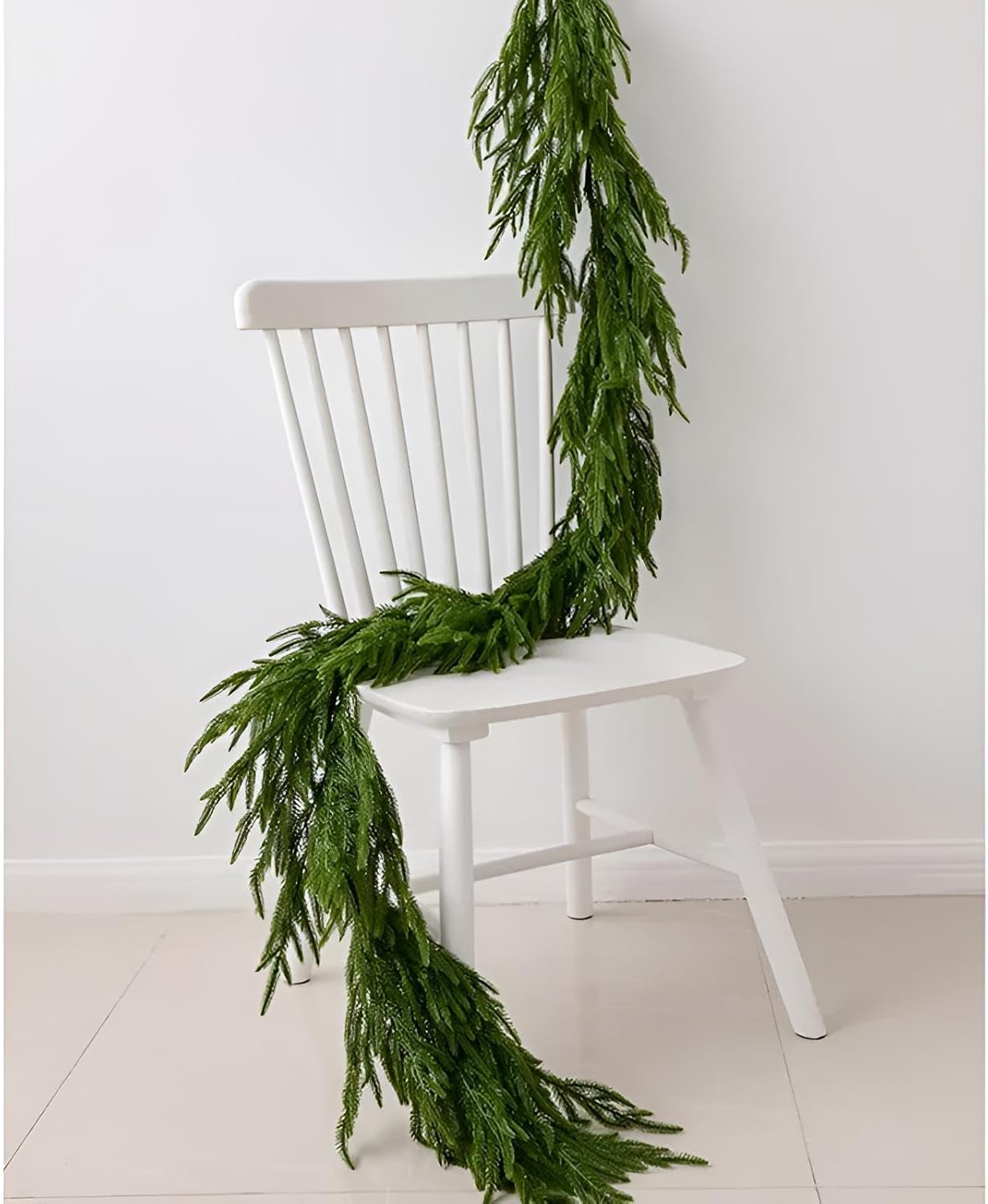 Norfolk Pine Girlande 270 cm | Weihnachtsdeko innen Tisch, Fenster, Tür Natur | Weihnachten Dekorationen