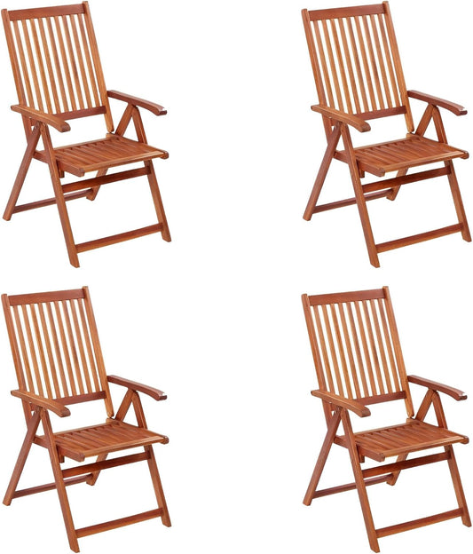 Premium Gartenstühle klappbar Holz | 2er Set oder 4er Set | Wetterfeste Stühle massiv für Garten, Terrasse & Balkon (4)