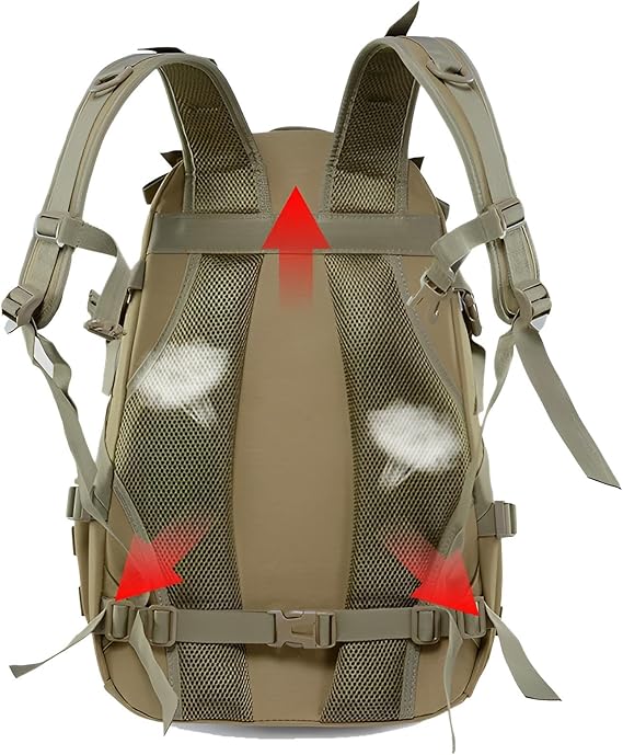 Rucksack wasserdicht Herren & Damen 35l Wandern | Wanderrucksack, Outdoor-Rucksack, Reiserucksack, Tagesrucksack wasserabweisend mit Regenschutz (Khaki)