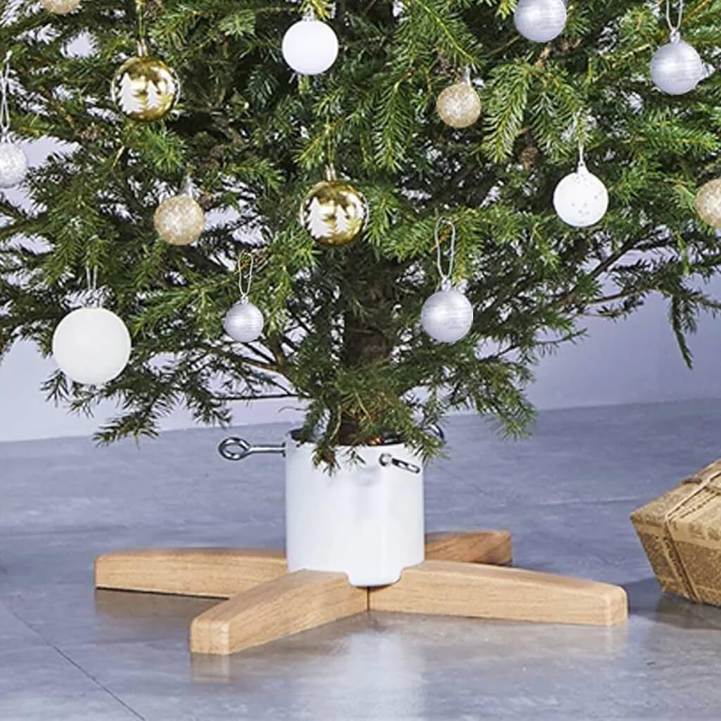 Weihnachtsbaumständer groß Holz-Optik mit Wassertank | Tannenbaumständer & Christbaumständer