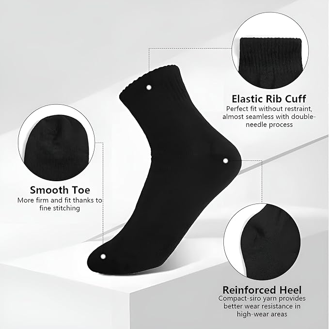 Business Socken Herren Schwarz 10 Paare | Größe 36-46 | Atmungsaktiv, leicht & für alle Jahreszeiten | Männersocken & Anzugsocken