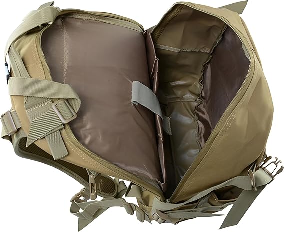 Rucksack wasserdicht Herren & Damen 35l Wandern | Wanderrucksack, Outdoor-Rucksack, Reiserucksack, Tagesrucksack wasserabweisend mit Regenschutz (Khaki)