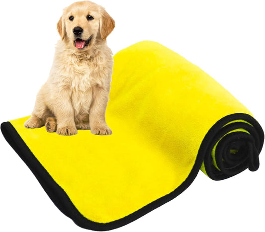 Premium Hundehandtuch für große Hunde XXL | Extra saugfähig 140x70 cm | Hunde Handtuch aus Frottee & Mikrofaser