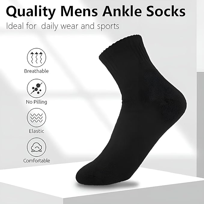 Business Socken Herren Schwarz 10 Paare | Größe 36-46 | Atmungsaktiv, leicht & für alle Jahreszeiten | Männersocken & Anzugsocken