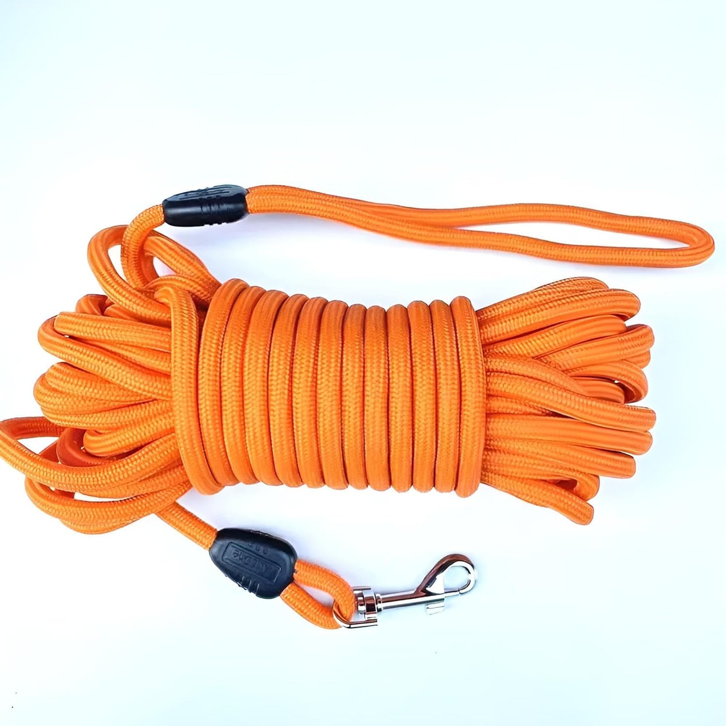 Premium Hundeleine 5m & 10m für große Hunde sowie mittelgroße Hunde | Extra Starkes Material mit Karabiner | 5 Meter & 10 Meter Leine (Orange, 10 Meter)