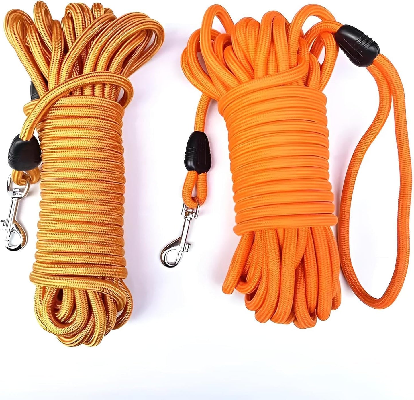 Premium Hundeleine 5m & 10m für große Hunde sowie mittelgroße Hunde | Extra Starkes Material mit Karabiner | 5 Meter & 10 Meter Leine (Orange, 10 Meter)