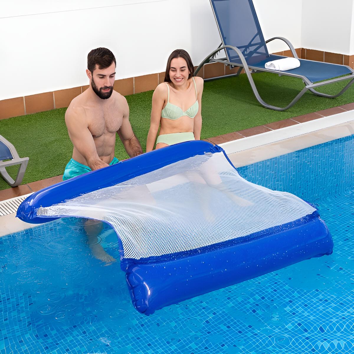 Luftmatratze Pool 2 Personen | Doppel-Matratze aufblasbar Kinder & Erwachsene Poolspielzeug | Doppelmatte 4-in-1 | Maximale Flexibilität | Liegen, Sitzen, Entspannen, Gymnastik