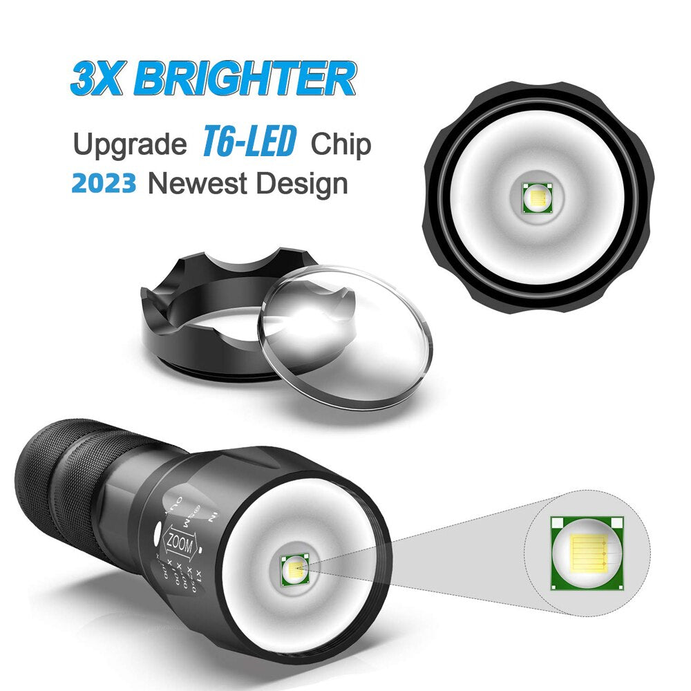 Helle LED Taschenlampe | Batteriebetrieben | 5 Modi