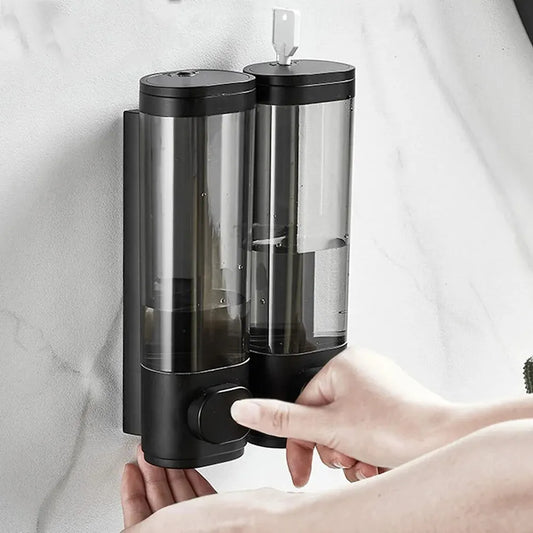 Seifenspender manuell Wand 600 ml | Manueller, stilvoller Seifenspender Wandmontage in Schwarz aus ABS-Kunststoff