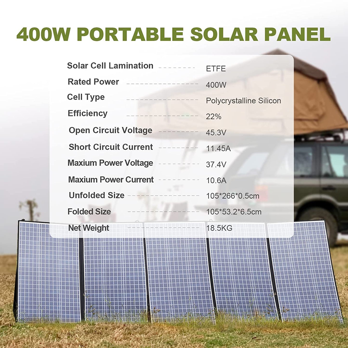 Solarpanel 400W, 200W, 140W, 100W, 60W für Camping und Co.