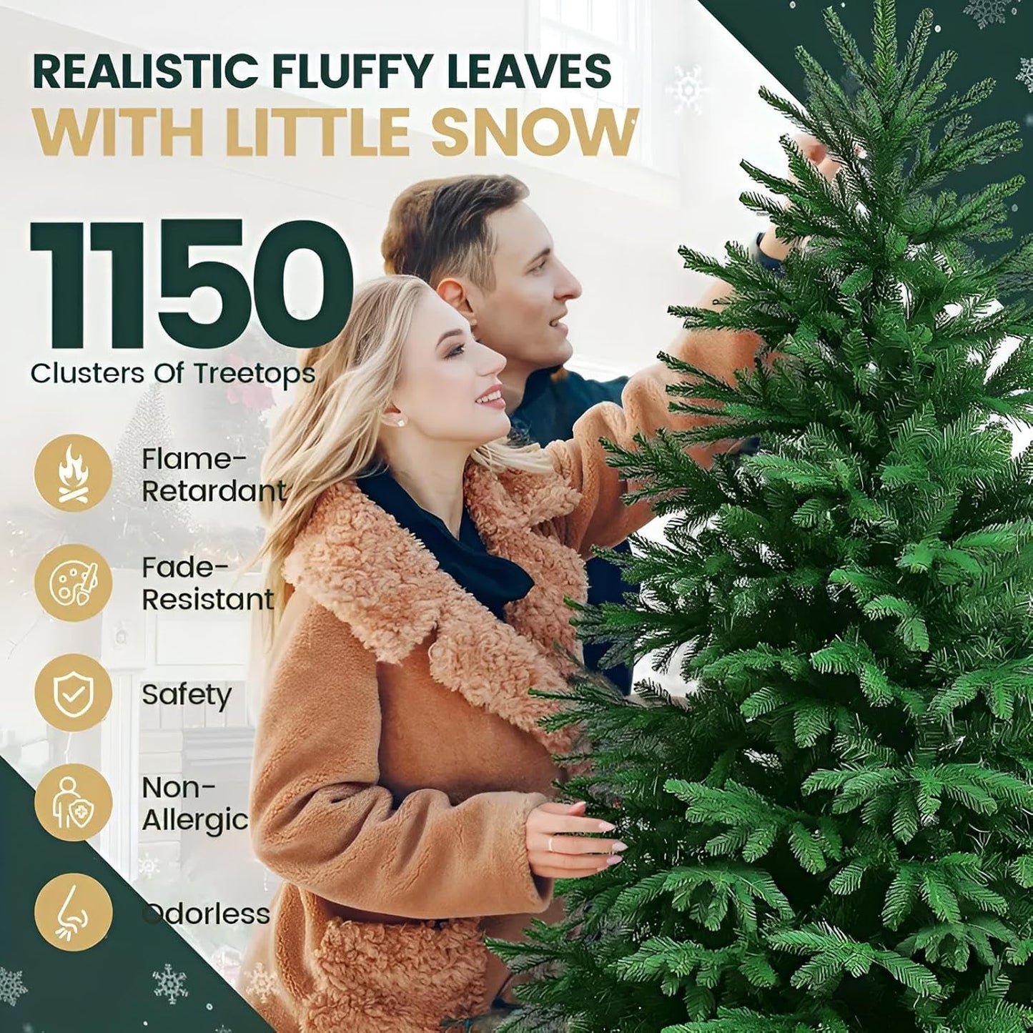 Weihnachtsbaum künstlich wie echt 150 cm Spritzguss PE & PVC