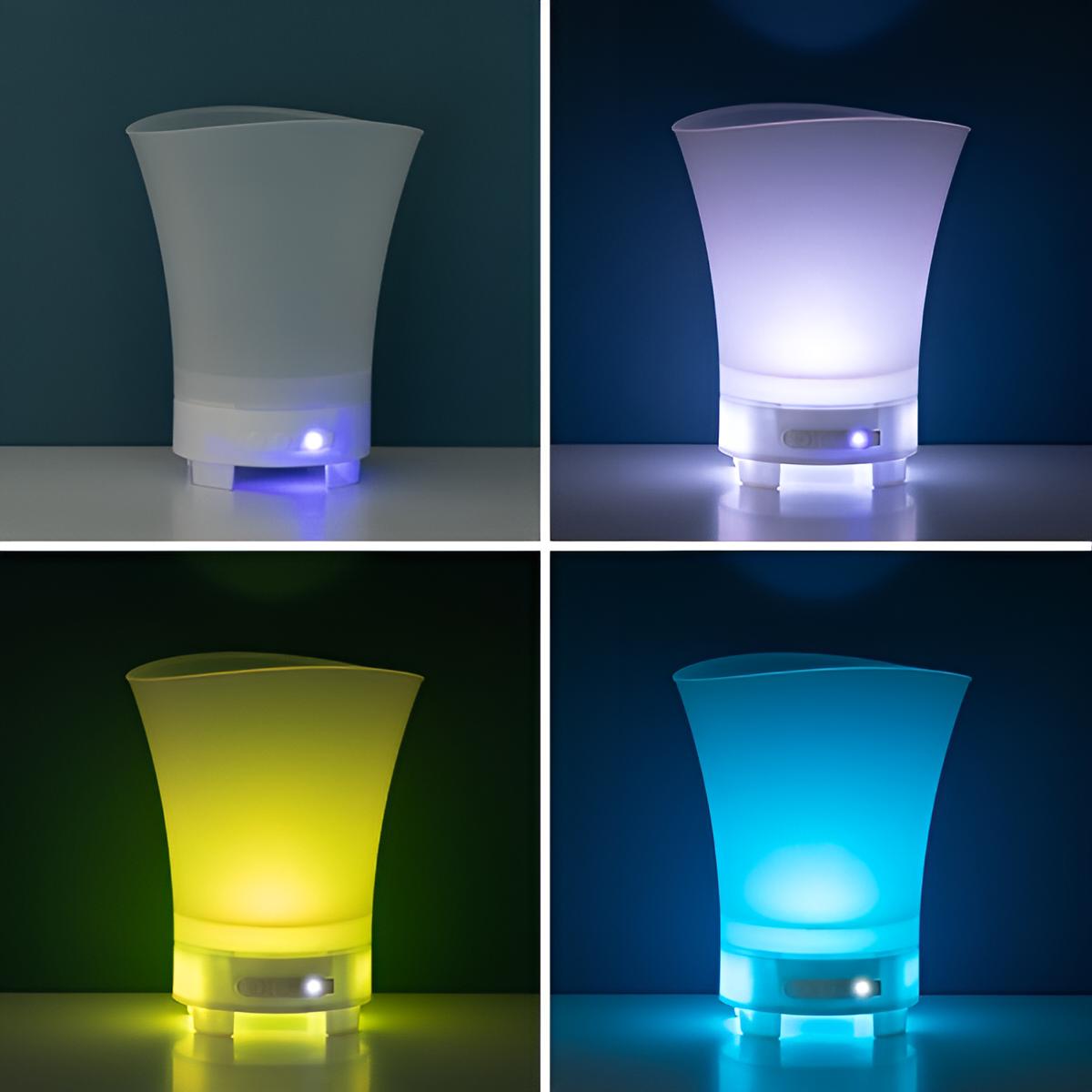 Premium Flaschenkühler Eiskühler mit LED-Licht | Eiskübel beleuchtet mit Musik