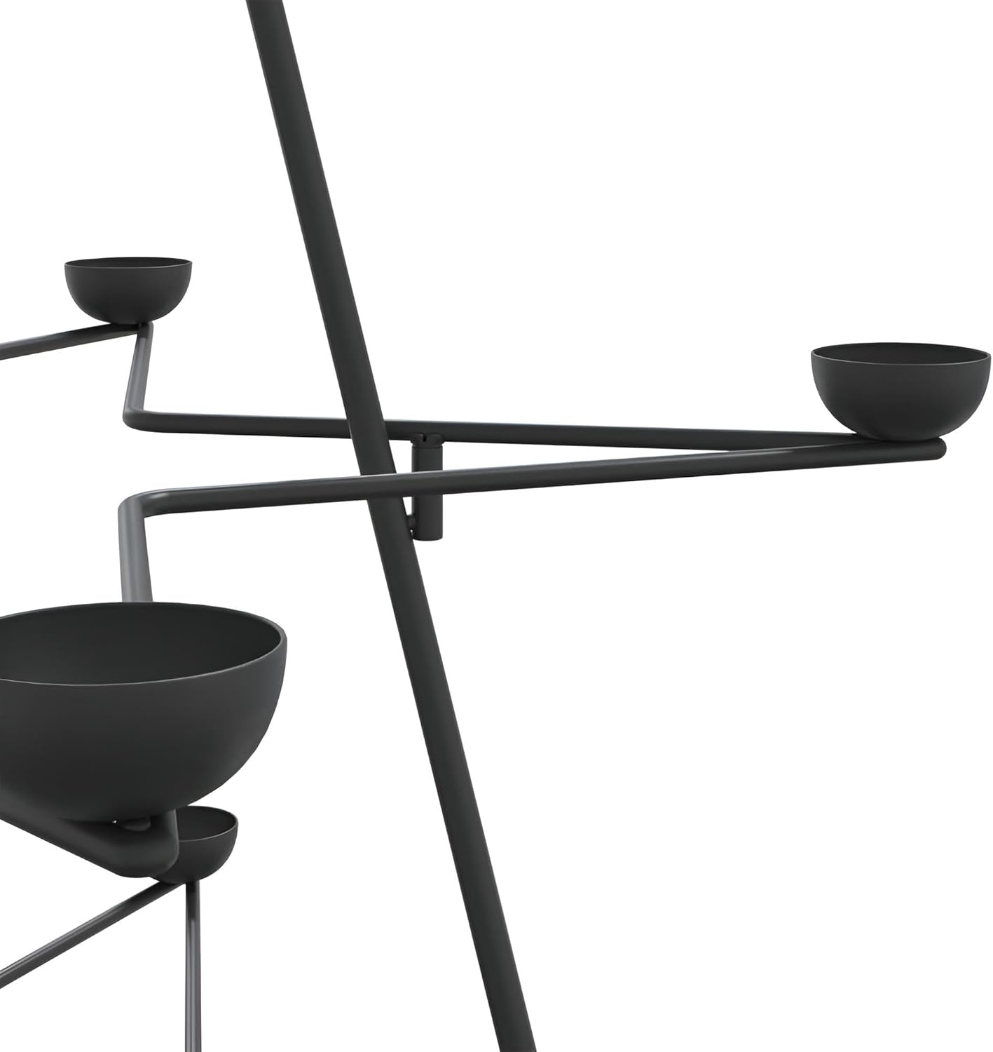 Metall Weihnachtsbaum mit Teelichthaltern | 140 cm Metallgestell modern Schwarz mit Kerzenhaltern | Weihnachtsdeko Metallbaum für 20 Kerzen